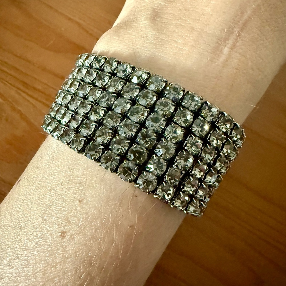 Smoky Rhinestone Stretch Bracelet